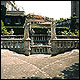 The stairs, with the busts and statues